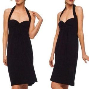 Norma Kamali Jersery Halter 2-Way Dress Black Size M Flat Lay Measurements Armpi